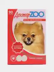 Мультивитаминное лакомство для собак Доктор ZOO, ветчина и биотин, 90 таблеток