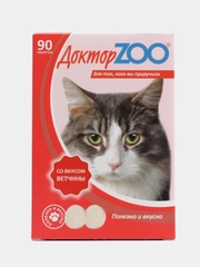 Мультивитаминное лакомство для кошек Доктор ZOO "Ветчина и биотин", 90 таблеток
