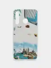 Тёмно-бирюзовый чехол Honor 10i / Honor 20E, Huawei P Smart 2019 / Honor 10 Lite, Хонор 10ай с рисунком
