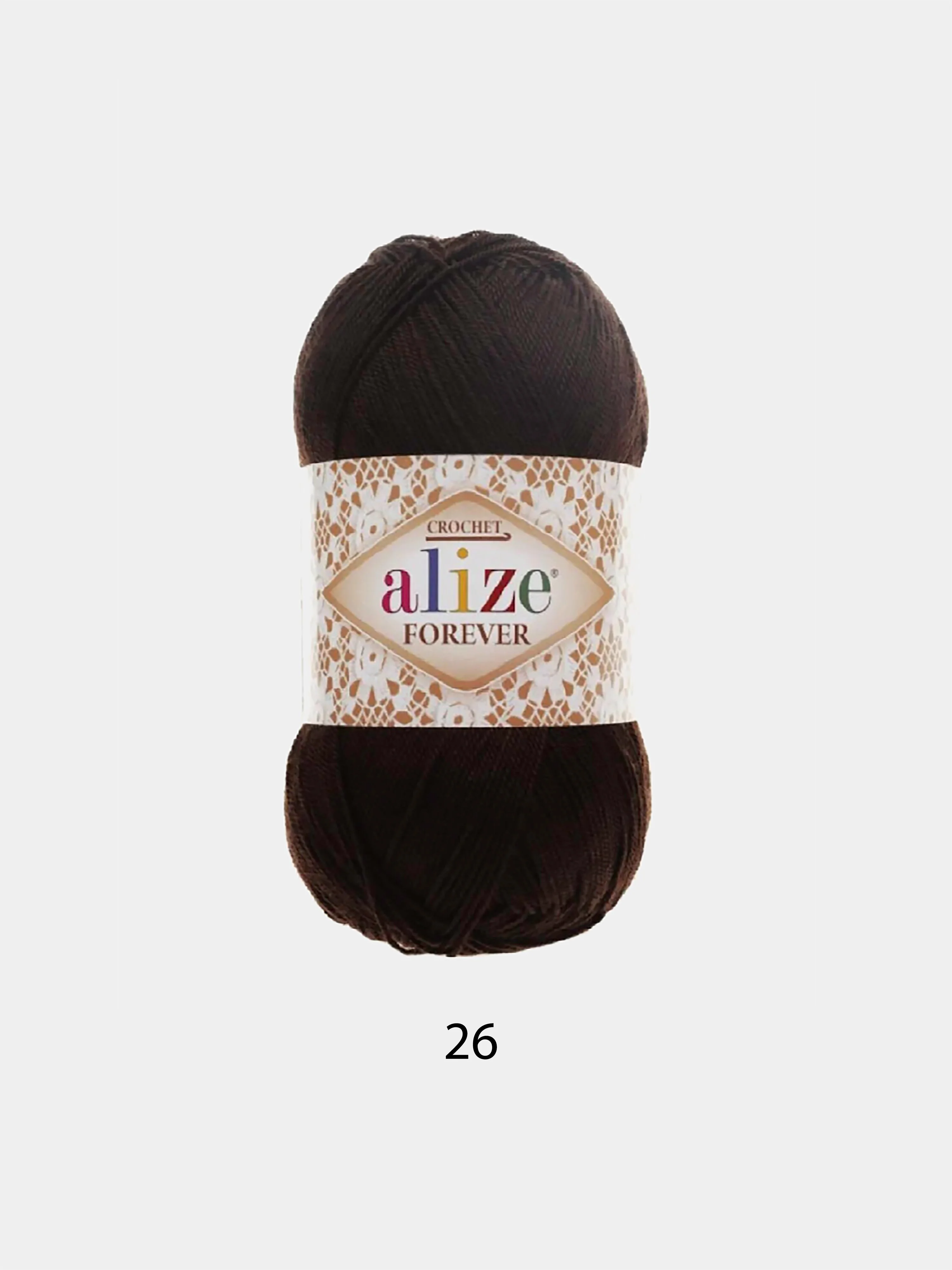 Коричневый пряжа Alize Forever 100% Микрофибра 50г 300м