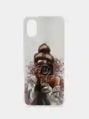 Пудровый чехол для Samsung Galaxy A03 Core (Самсунг Галакси А03 Кор), силиконовый, с рисунком