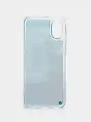 Небесно-голубой чехол Samsung Galaxy A03 Core, Самсунг Галакси А03 Кор силиконовый, жидкий, с блестками