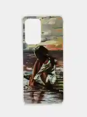 Приглушённый хаки чехол для Samsung Galaxy A33, Самсунг Галакси А33 5G, силиконовый, с рисунком
