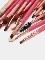 Тёмно-розовый набор кистей для макияжа, 20 штук