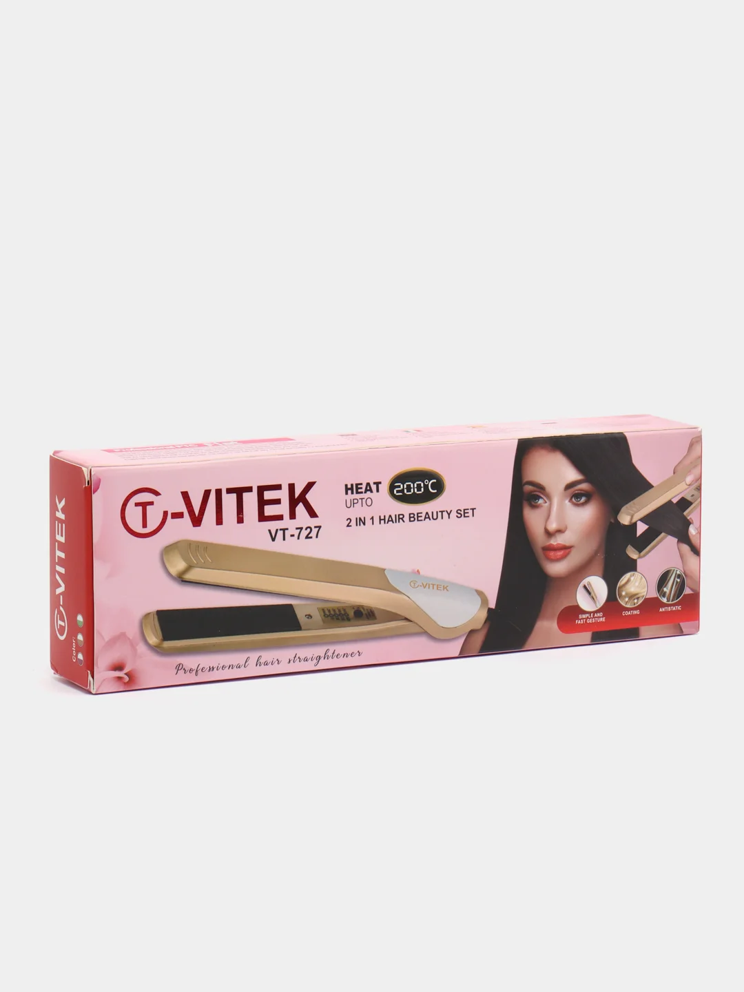 Бежевый выпрямитель для волос Vitek Vt-727