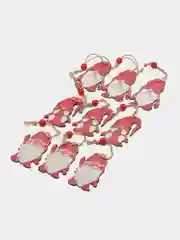 Красный деревянные новогодние игрушки на елку в наборе