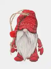 Красный деревянные новогодние игрушки на елку в наборе