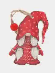 Красный деревянные новогодние игрушки на елку в наборе