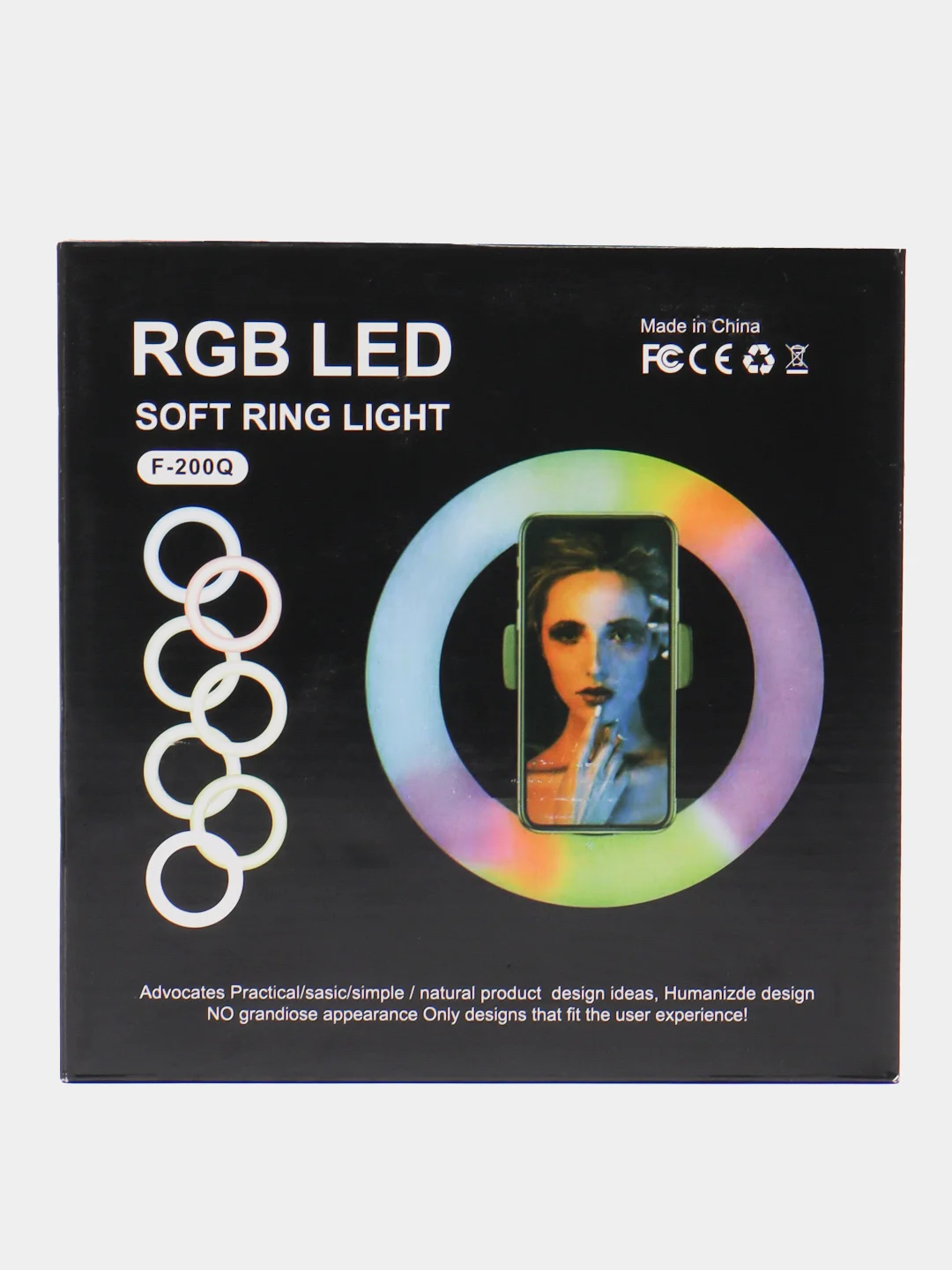 Селфи кольцо 20 см 8" RGB F-200Q