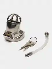 Мужской пояс верности "Convict mini", с катетером
