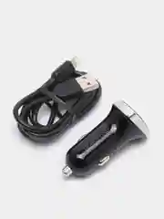 Черный автомобильное зарядное устройство Borofone BZ15, с USB-Lightning