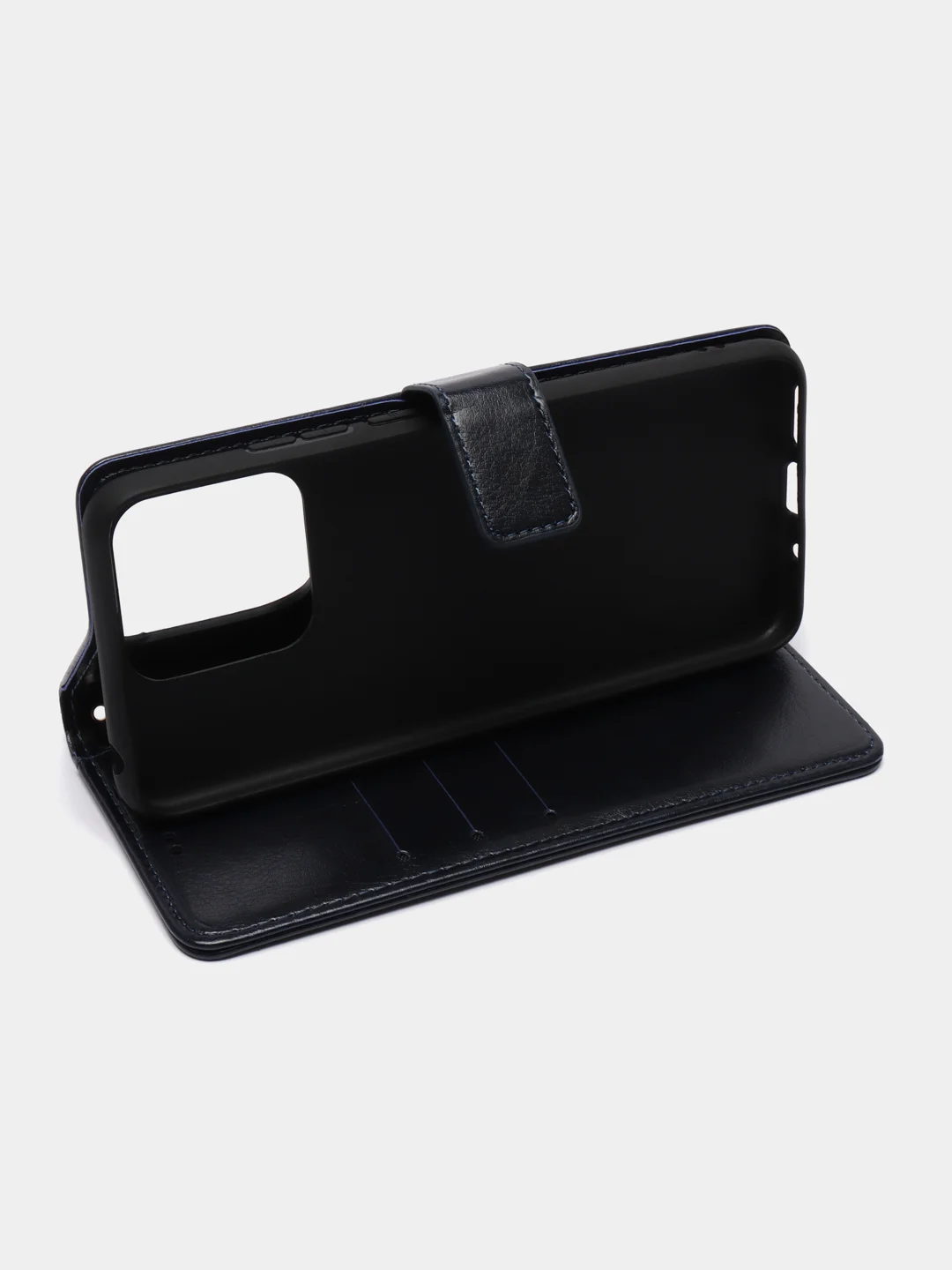 Темно-синий кожаный PU чехол-книжка Xiaomi Redmi 10C