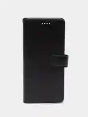 Черный кожаный PU чехол-книжка Xiaomi Redmi 10C