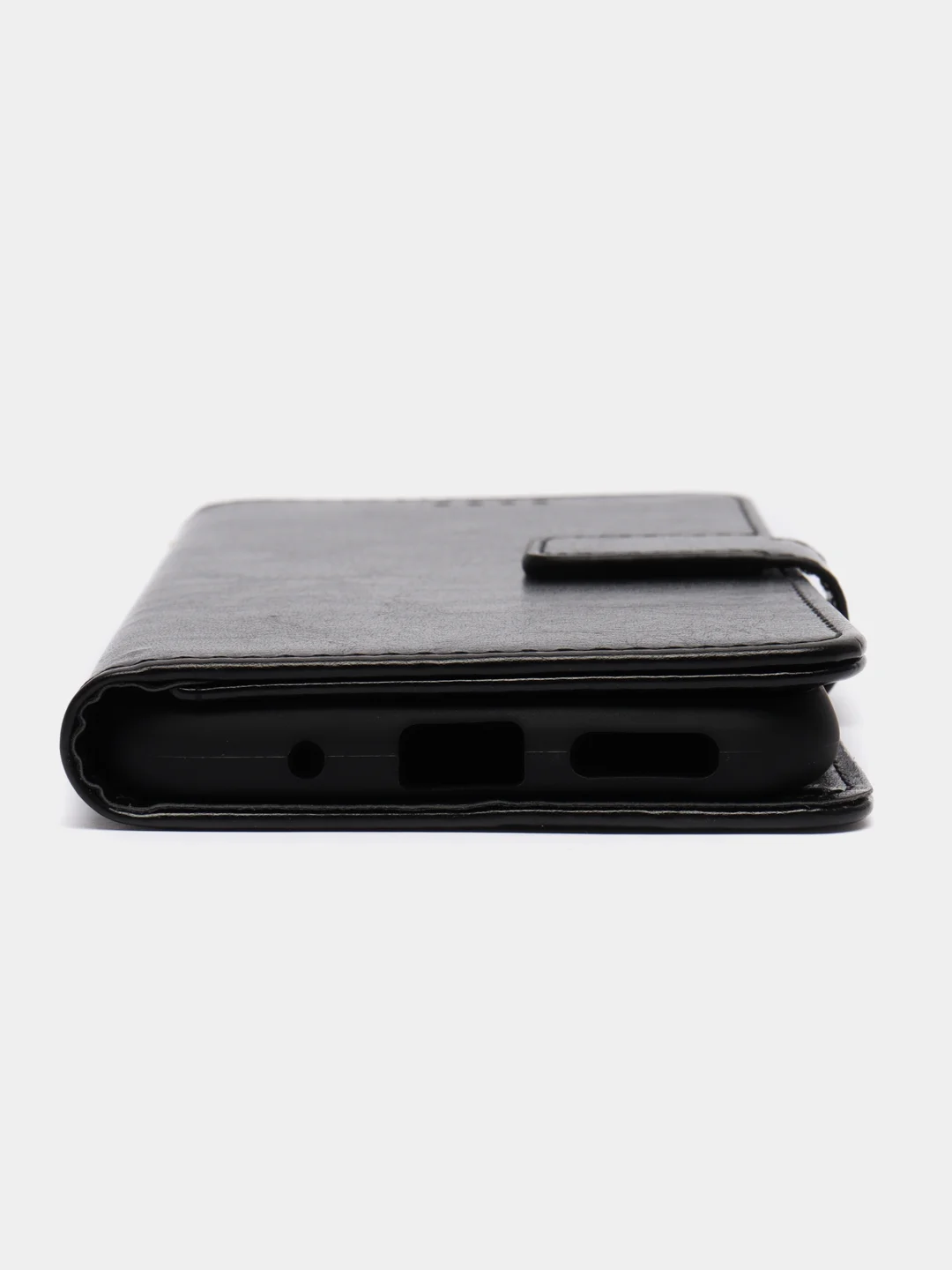 Черный кожаный PU чехол-книжка Xiaomi Redmi 10C