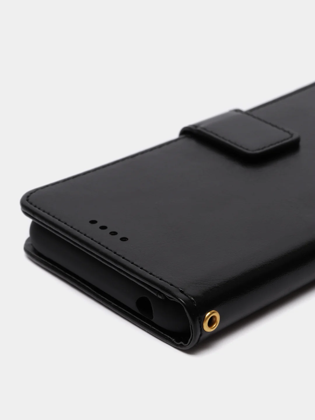 Черный кожаный PU чехол-книжка Xiaomi Redmi 10C
