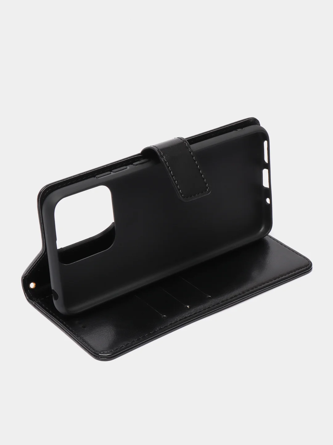 Черный кожаный PU чехол-книжка Xiaomi Redmi 10C