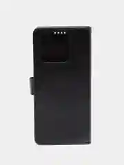 Черный кожаный PU чехол-книжка Xiaomi Redmi 10C