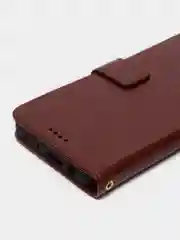 Коричневый кожаный PU чехол-книжка Xiaomi Redmi Note 11 Pro 4G
