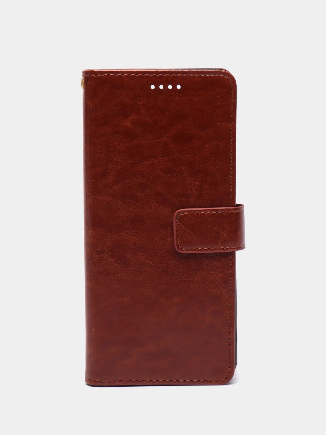 Коричневый кожаный PU чехол-книжка Xiaomi Redmi 10C
