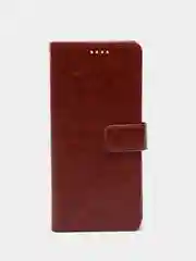 Коричневый кожаный PU чехол-книжка Xiaomi Redmi 10C