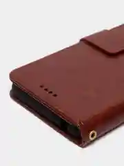 Коричневый кожаный PU чехол-книжка Xiaomi Redmi 10C