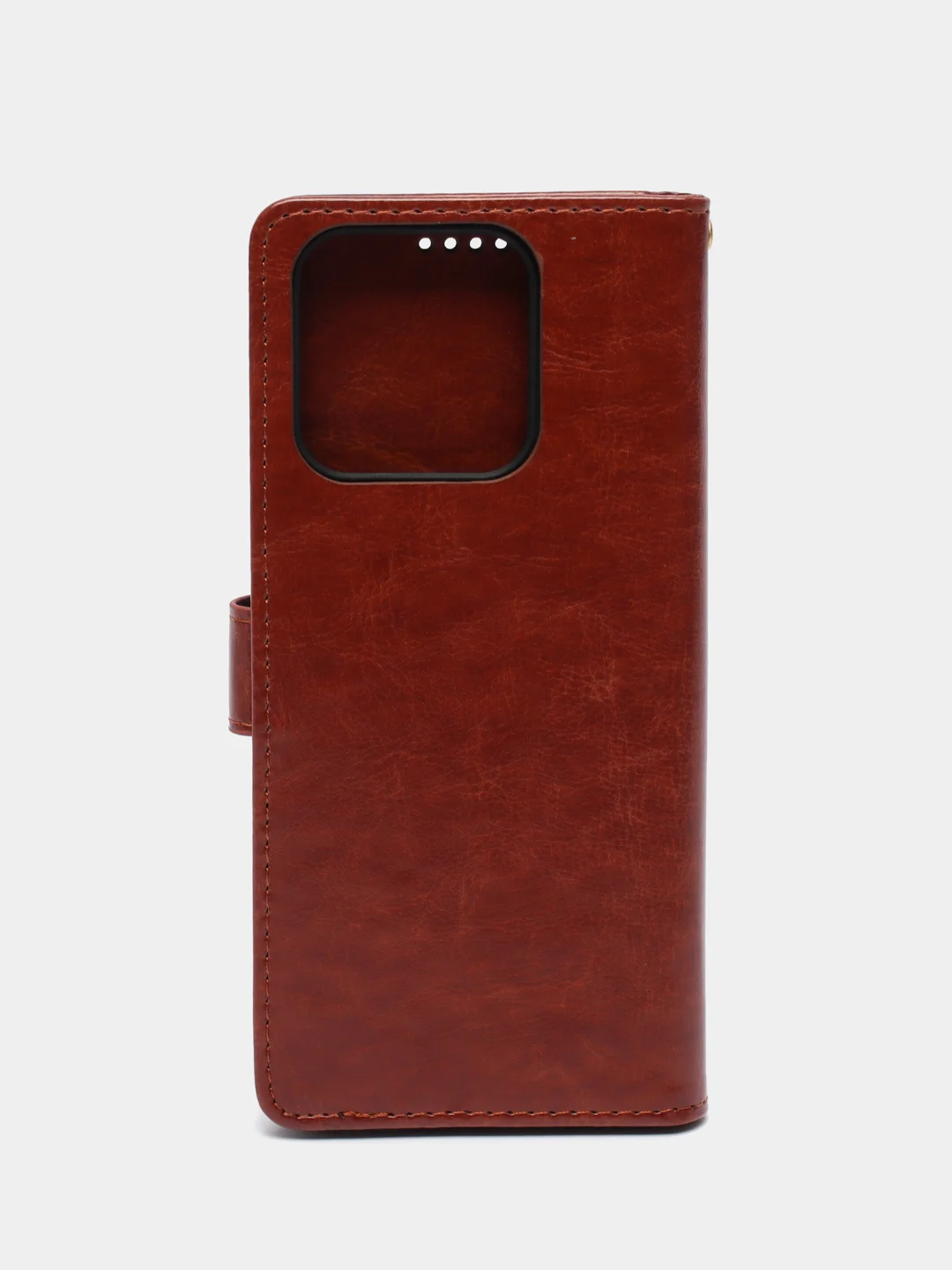 Коричневый кожаный PU чехол-книжка Xiaomi Redmi 10C