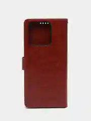 Коричневый кожаный PU чехол-книжка Xiaomi Redmi 10C