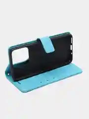 Голубой кожаный PU чехол-книжка Xiaomi Redmi 10C