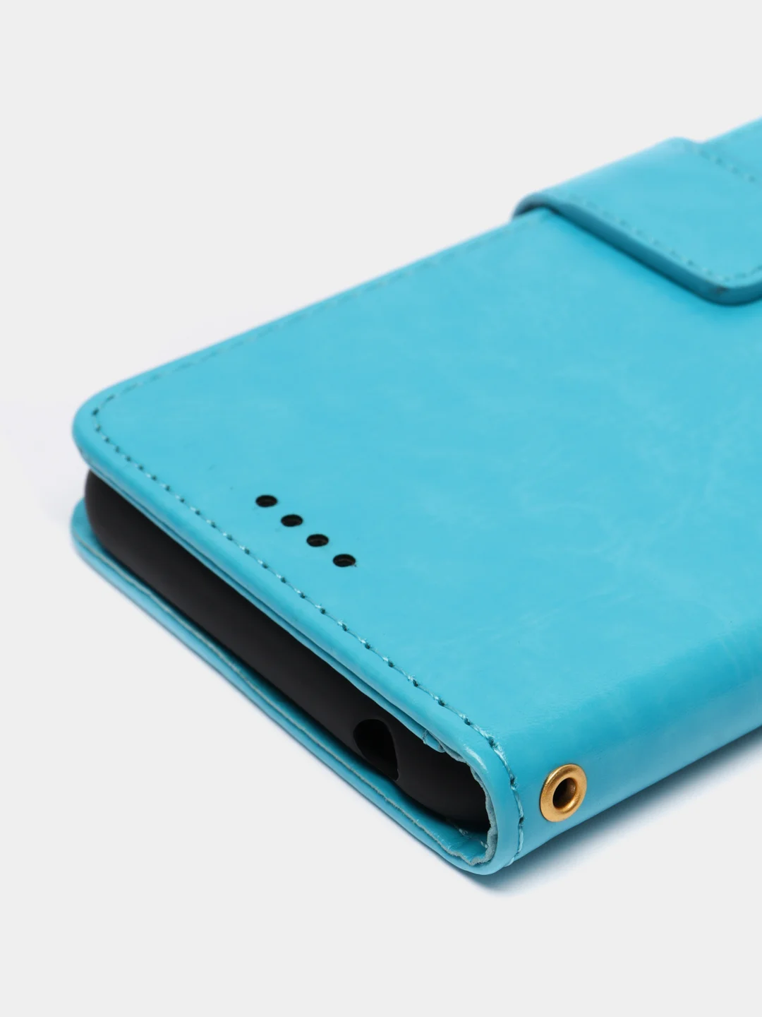 Голубой кожаный PU чехол-книжка Xiaomi Redmi 10C