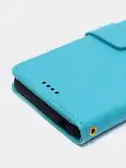 Голубой кожаный PU чехол-книжка Xiaomi Redmi 10C
