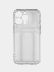 Чехол для iPhone 13 Pro Max с карманом для карт, прозрачный