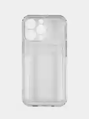 Чехол для iPhone 13 Pro, с карманом для карт, прозрачный