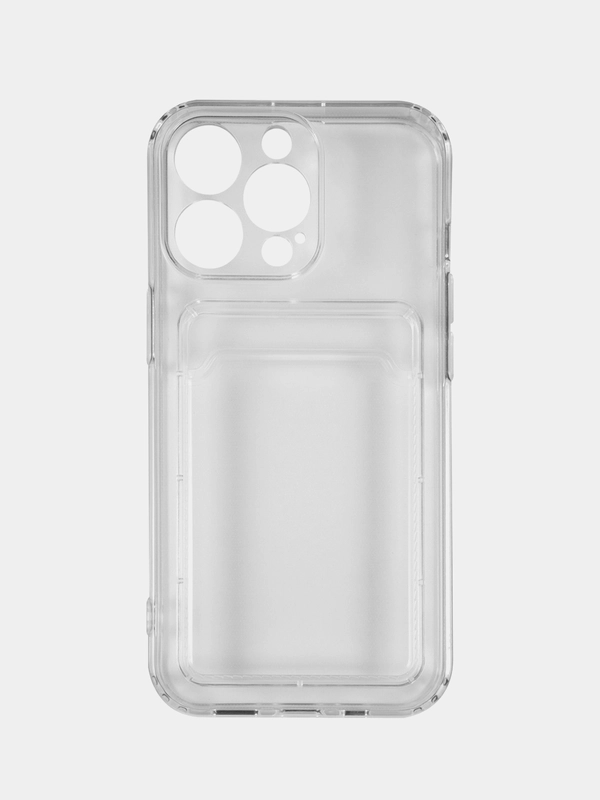 Чехол для iPhone 13 Pro, с карманом для карт, прозрачный