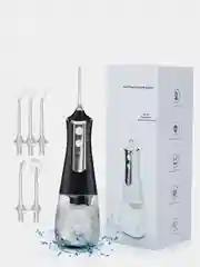 Белый ирригатор для полости рта, беспроводной, с USB зарядкой, 3 режима, 5 насадок
