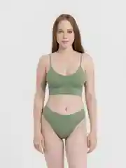 Зеленый комплект белья со стрингами
