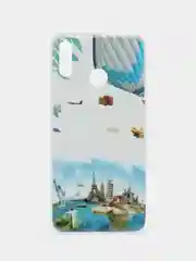 Голубой чехол Huawei Honor 8X, Хуавей Хонор 8Х силиконовый с рисунком