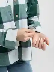 Зеленый рубашка женская, в клетку, утепленная