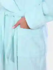 Мятный халат женский, махровый, большой размерный ряд