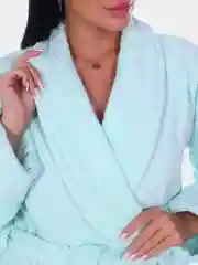 Мятный халат женский, махровый, большой размерный ряд