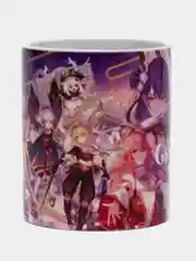 Вишнёвый кружки по аниме игре  "Genshin Impact","Гравити фолз", "Рик и Морти","Салли фейс" , 330 мл