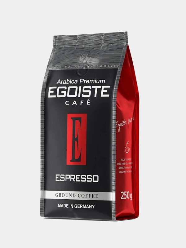 Кофе молотый EGOISTE "Espresso", полимерная упаковка, 250 г