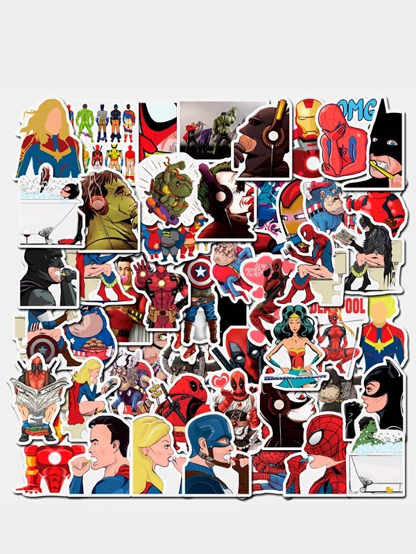 Стикерпак супергерои "Marvel ", 50 шт стикеры наклейки