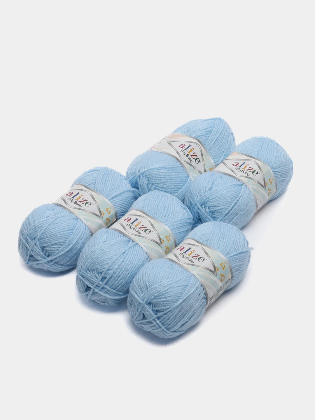 Небесно-голубой пряжа детская Alize (Ализе) My Baby, 5 штук, акрил, 50 г, 150 м