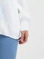 Белый свитер вязаный женский, оверсайз, кофта шерстяная