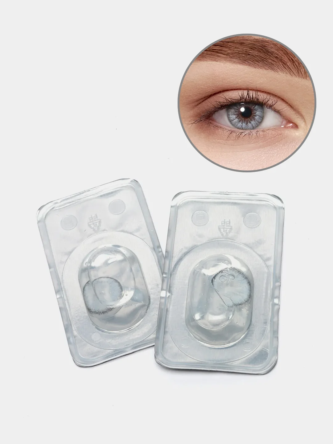 Голубой цветные контактные линзы Illusion Geo Diamond, 2 штуки, 1 месяц, 8,6