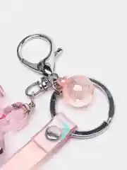 Розовый брелок для ключей женский "Кролик"