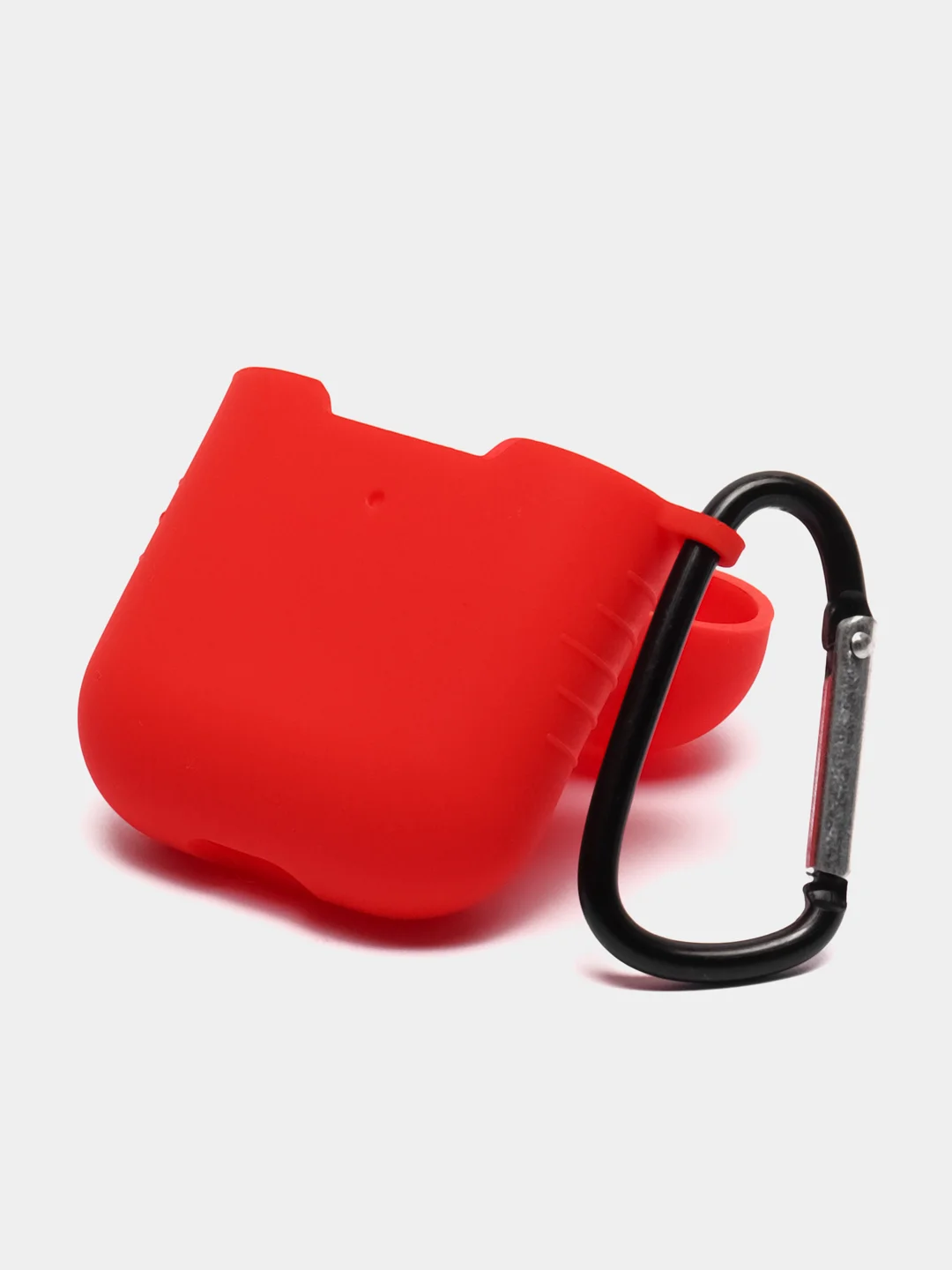 Красный силиконовый чехол для Airpods 1/2, с карабином