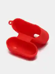 Красный силиконовый чехол для Airpods 1/2, с карабином