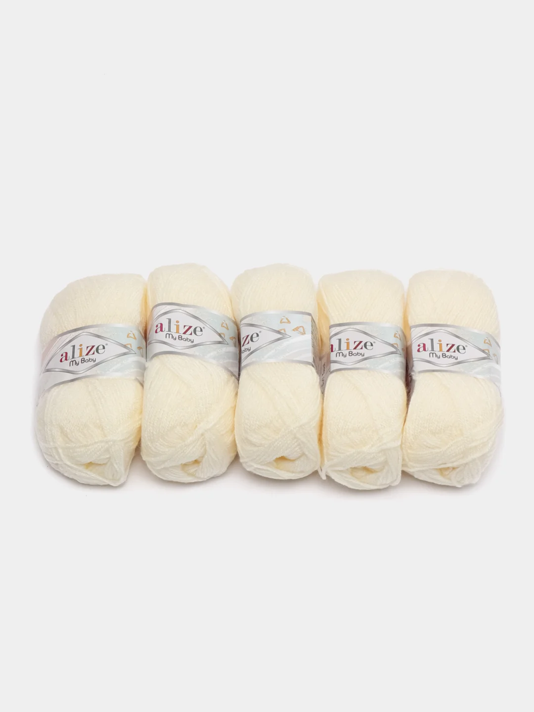 Молочный пряжа детская Alize (Ализе) My Baby, 5 штук, акрил, 50 г, 150 м