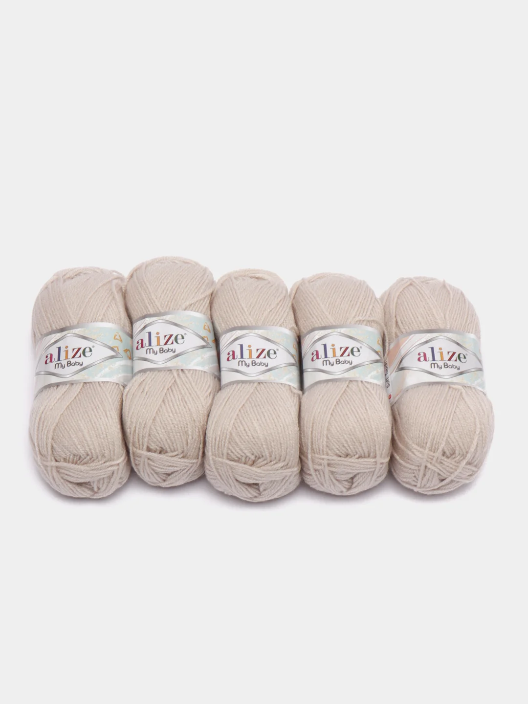 Слоновая кость пряжа детская Alize (Ализе) My Baby, 5 штук, акрил, 50 г, 150 м